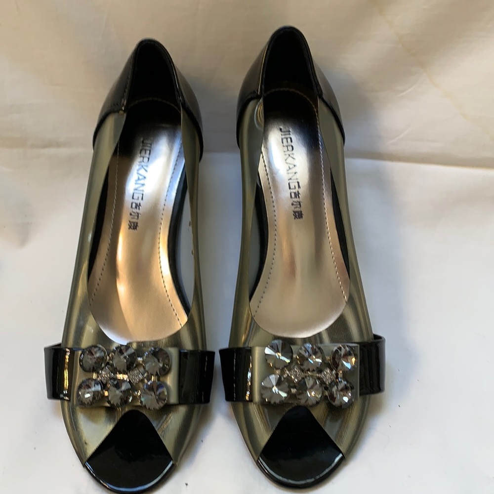 Patent Leather and a type of Perspex material